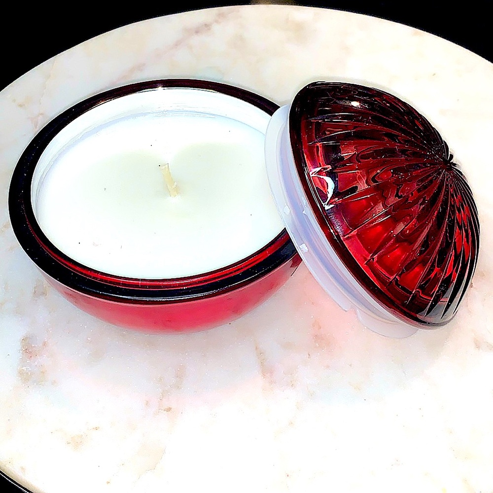 DW HOME CANDLE CINNAMON CLOVE RICHLY SCENTED NEW 1 WICK 5.3oz RED GLASS BALL JAR